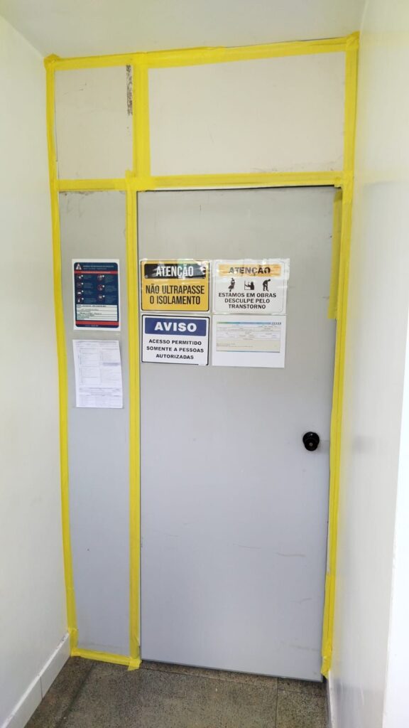 fechamento naval obra hospital álcool gel tapete sanitizante protocolo ICRA controle de infecção vigilância sanitária